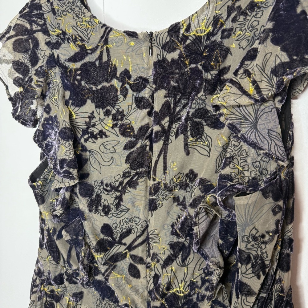 House of Harlow 1960 X Revolve Juniper Dress in Antoinette Floral Velvet Large - Picture 6 of 11